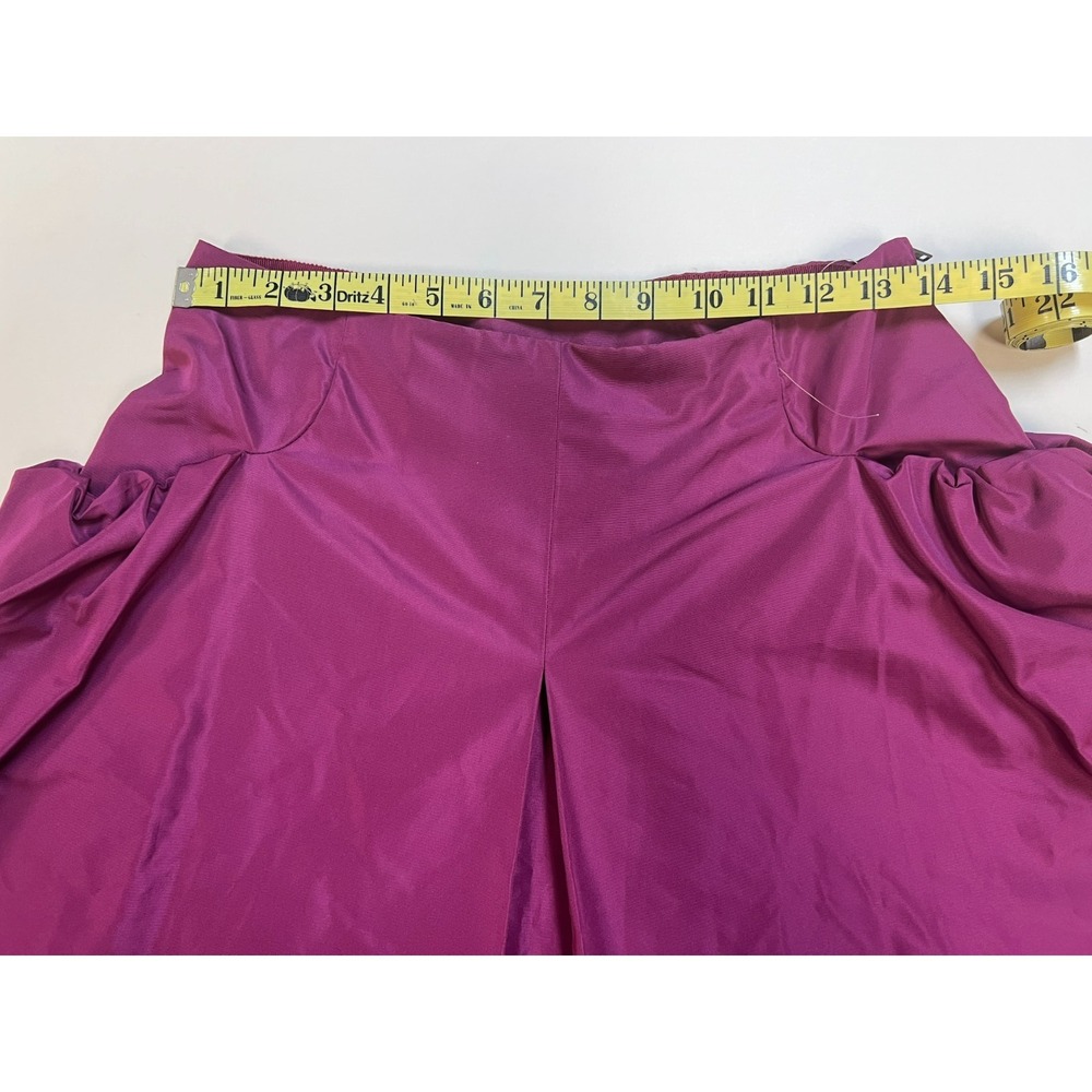 Miu Miu A-Line Skirt Reddish-Purple Acetate Blend Gather Hip Pockets SZ 38/M - Picture 12 of 14